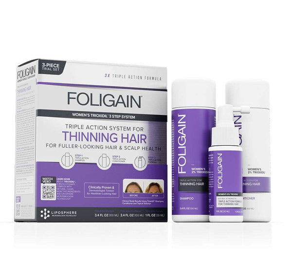 FOLIGAIN Triple Action Hair Care System For Women 3 Piece Trial Set - FOLIGAIN EU