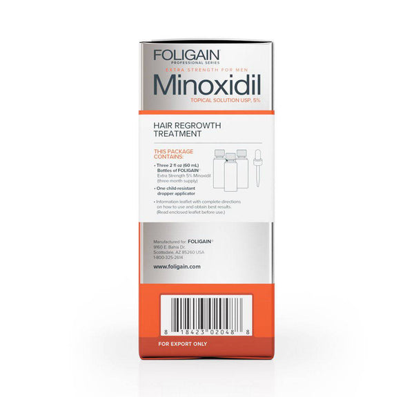 Προμήθεια 12 μηνών FOLIGAIN Minoxidil 5% Θεραπεία Αναγέννησης Μαλλιών για Άντρες