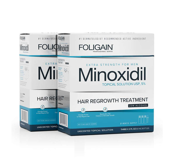 FOLIGAIN Low Alcohol Minoxidil 5% Hair Regrowth Treatment For Men 6 Month Supply - FOLIGAIN EU