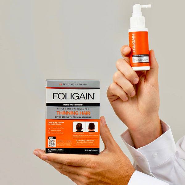 FOLIGAIN Triple Action Complete Formula για αραιά μαλλιά για άνδρες 10% Trioxidil